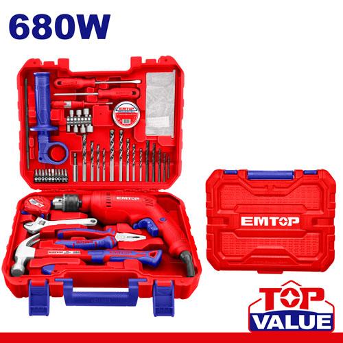 Tools Set 122 PCS + Impact Drill 680W - طقم عدة منزلي 122 قطعة + شنيور 680 وات
