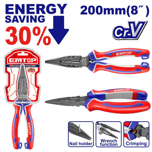 Long Nose Pliers 8" for Hard Service - بنز ببوز 8" خدمة شاقة